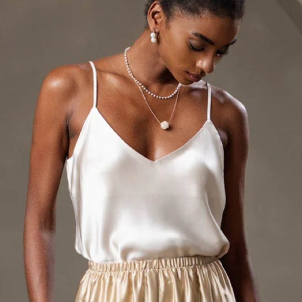 Women's Silk  Cream Satin Camisole
